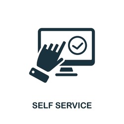 Self Service Icon. Monochrome Sign From Customer Relationship ...