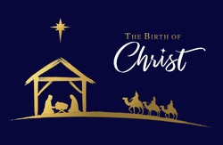 The Birth Of Christ, Nativity Scene Of Baby Jesus In The Manger. Holy ...