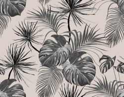 Seamless Palm Tree Leaves Pattern - OurGFX