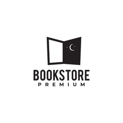 Bookstore Or Library Logo With Using Open Book Icon Like Door With ...