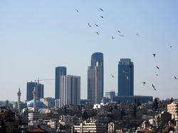 Amman, Jordan : Amman Towers, Buildings And Houses, Mosque In The ...